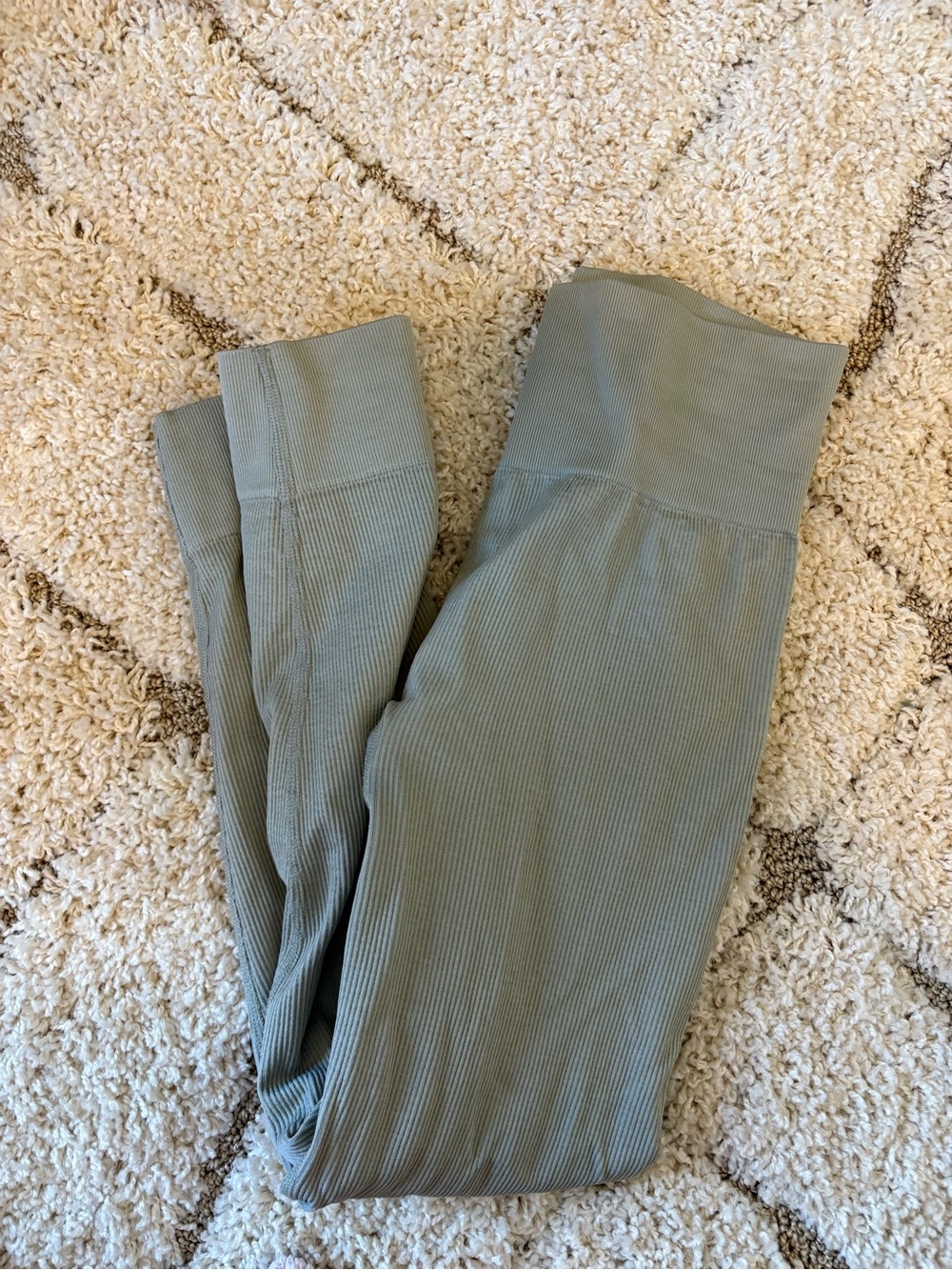 Madewell Olive Green Ribbed Leggings